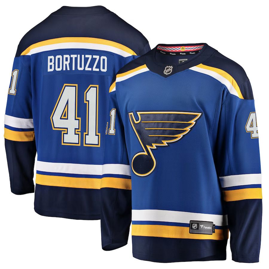 Men St. Louis Blues #41 Robert Bortuzzo Fanatics Branded Blue Breakaway Player NHL Jersey